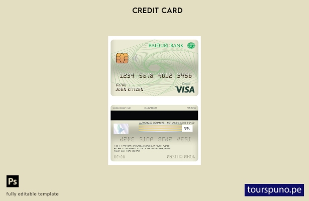 listo para imprimir plantilla de tarjeta de débito tarjeta visa Brunei Baiduri B